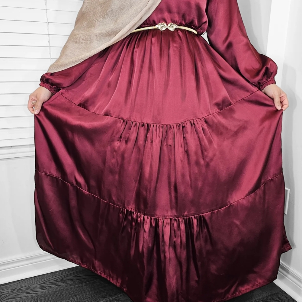 Elegant Burgundy Dress